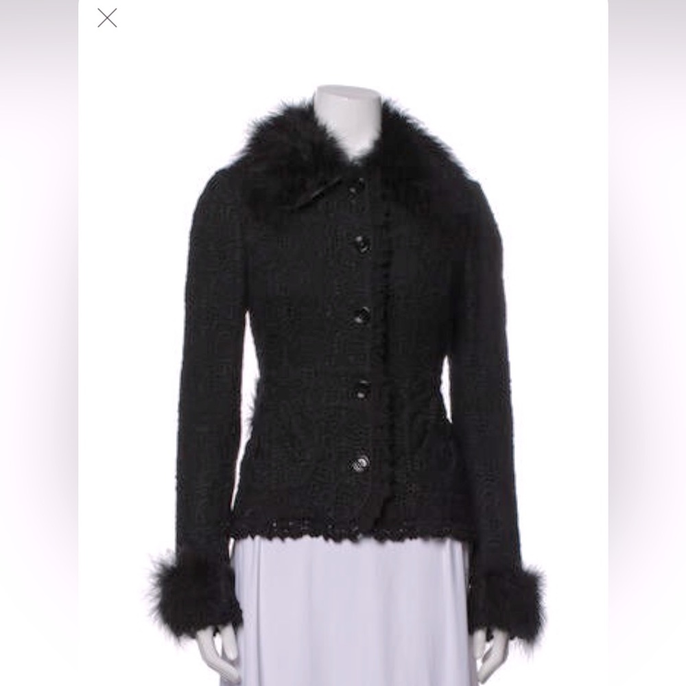 Dolce & Gabbana feather trimmed jacket